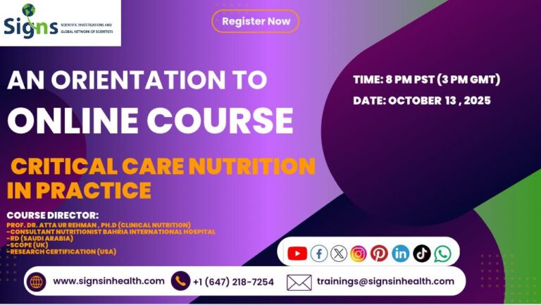 FREE WEBIANR on Critical care Nutrition in Practice” Course