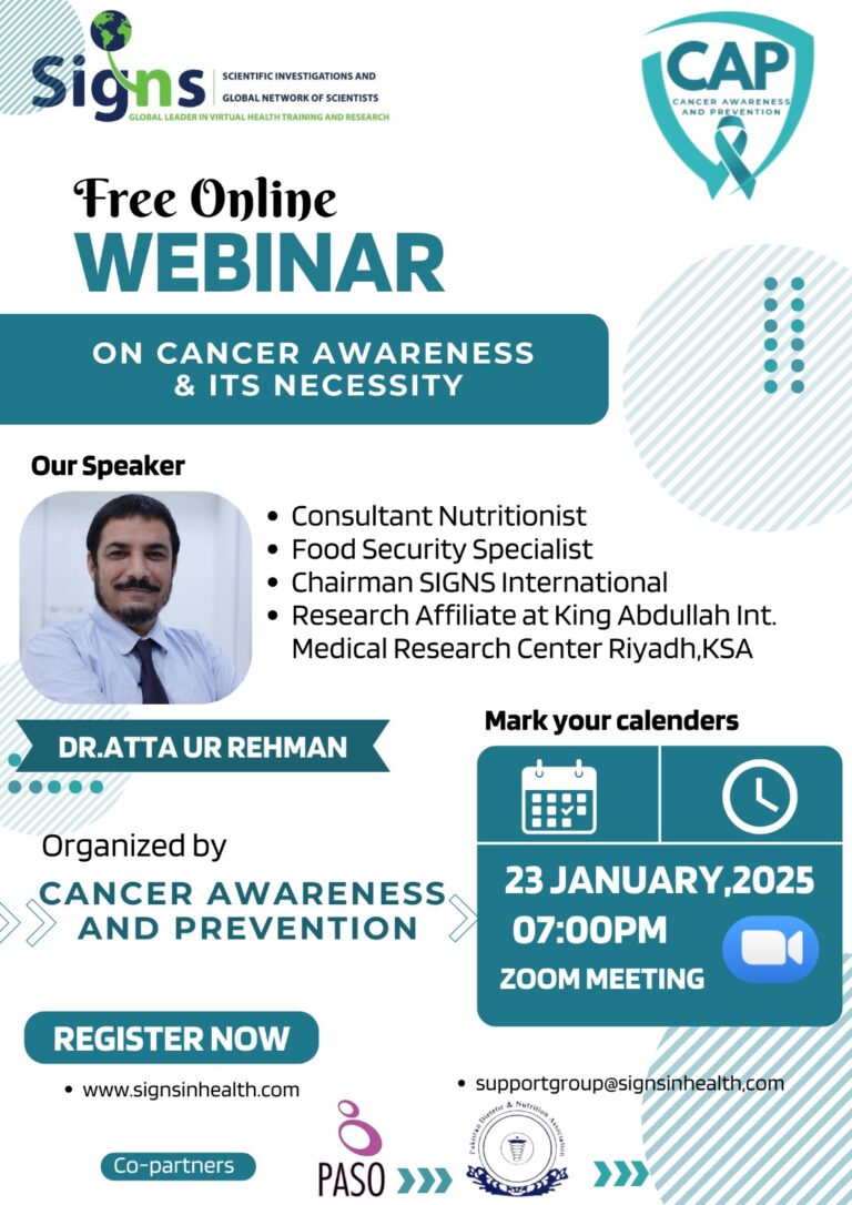 Free Webinar : Cancer Awareness and Prevention(CAP) Forum Launching