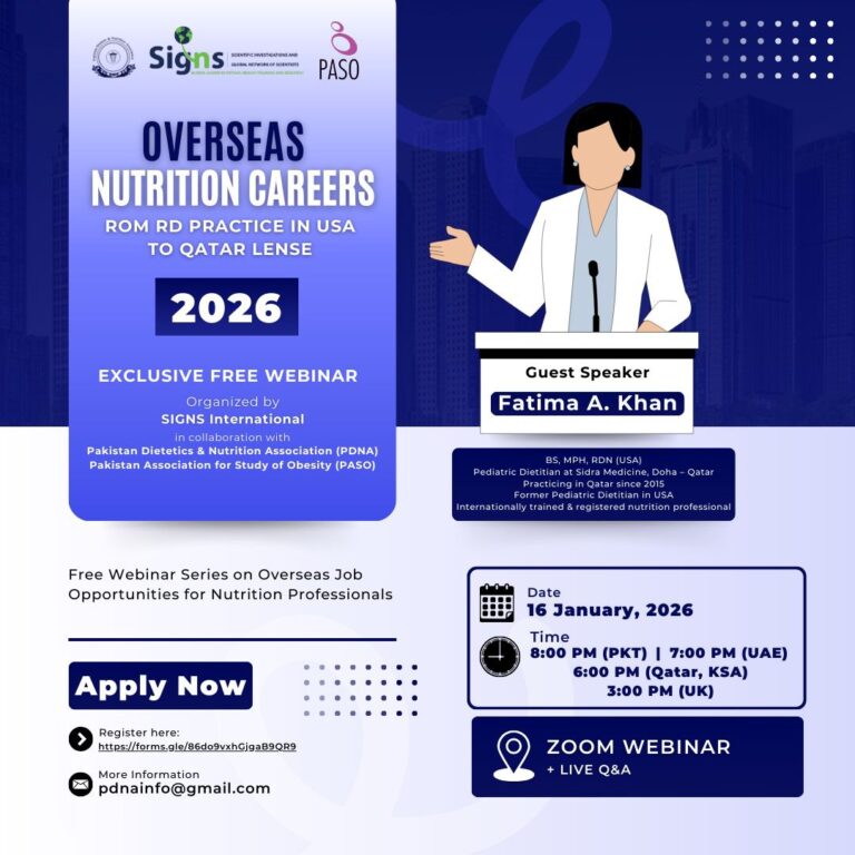 FREE WEBINAR -OVERSEAS NUTRITION CAREERS -A perspective from Qatar