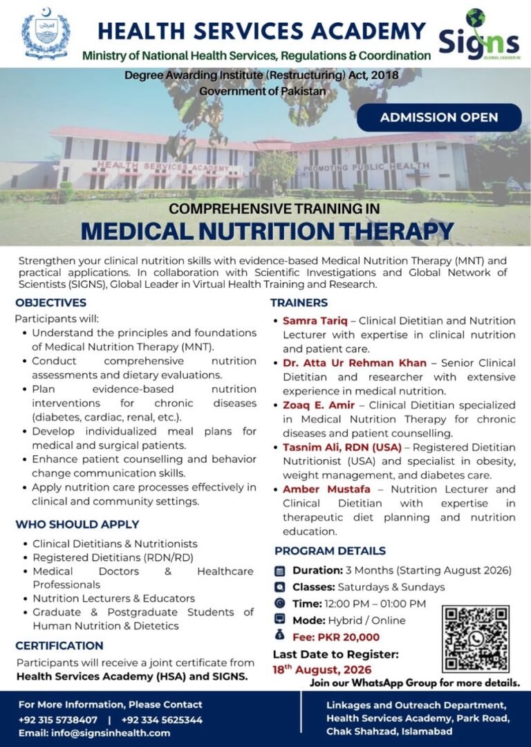 Comprehensive Training in Medical Nutrition Therapy (MNT)